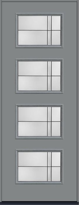 96 Axis Modern Pulse Ari 4-Lite Smooth Fiberglass Single Door , WBD Impact