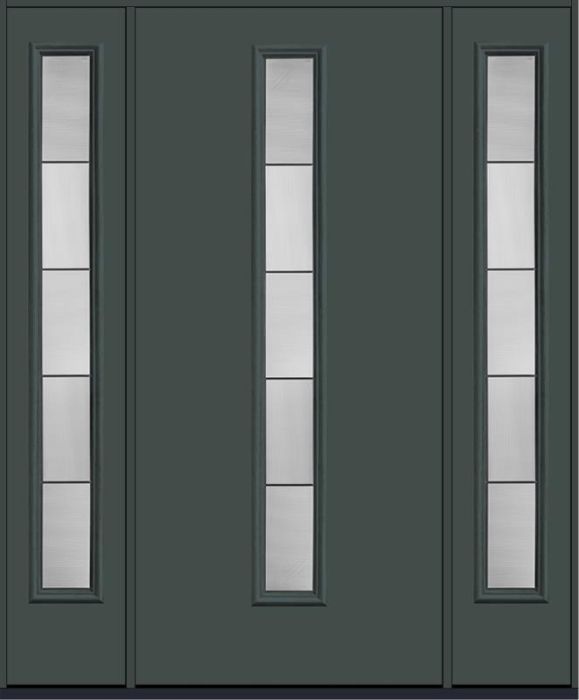 80 Axis Modern Pulse Linea Centered Smooth Fiberglass Single Door,Sidelites , WBD Impact