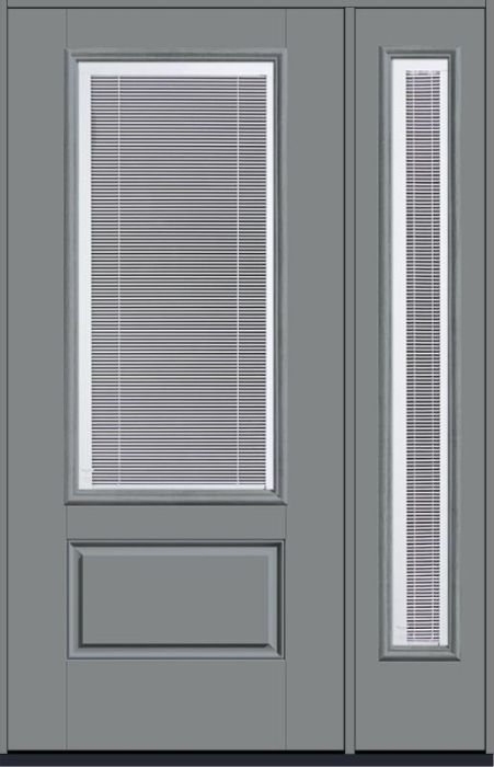 80 Low-E Raise/Tilt Smooth 3/4 Lite 1 Panel Fiberglass Single Door,Sidelite , WBD Impact
