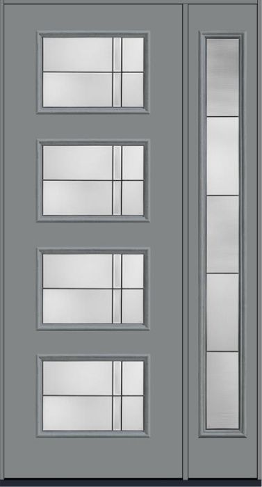 96 Axis Modern Pulse Ari 4-Lite Smooth Fiberglass Single Door,Sidelite , WBD Impact