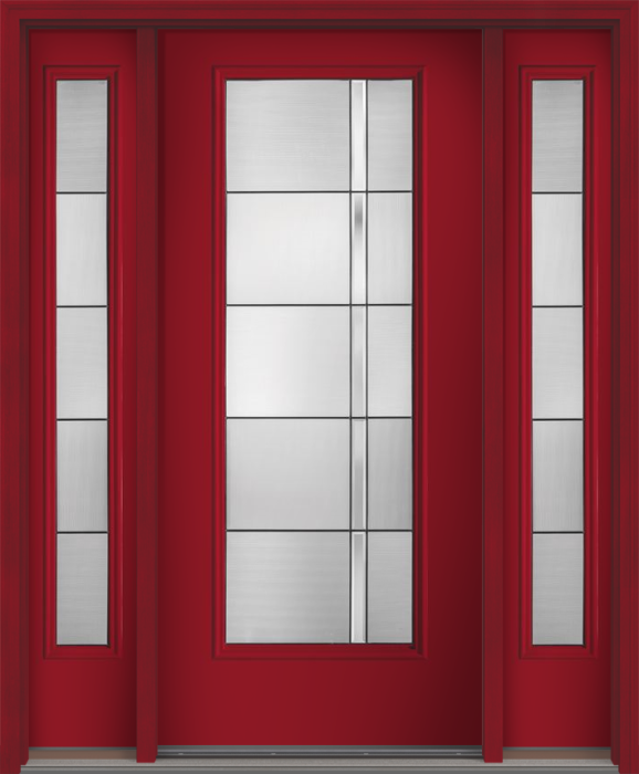 80 Axis Contemporary Modern Full Lite Smooth Fiberglass Single Door,Sidelites , WBD Impact