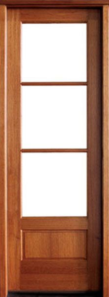 96" Mahogany Alexandria TDL 3 Lite Single Door