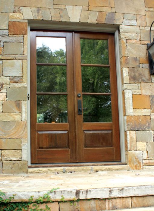 96" Mahogany Alexandria TDL 3 Lite Double Door