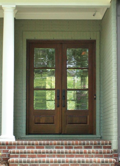 96" Mahogany Alexandria TDL 3 Lite Double Door