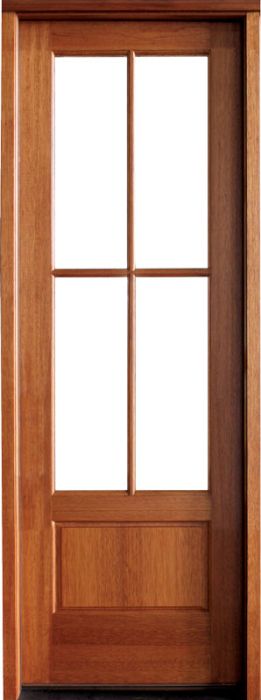 96" Mahogany Alexandria TDL 4 Lite Single Door