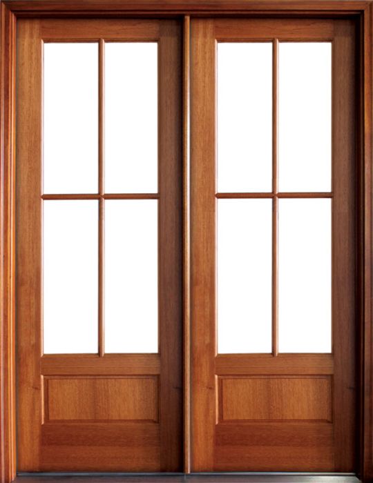 96" Mahogany Alexandria TDL 4 Lite Double Door