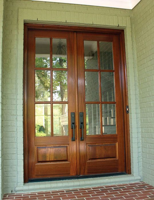 80" Mahogany Alexandria TDL 6 Lite Double Door