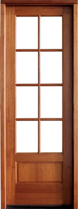 96" Mahogany Alexandria TDL 8 Lite Single Door