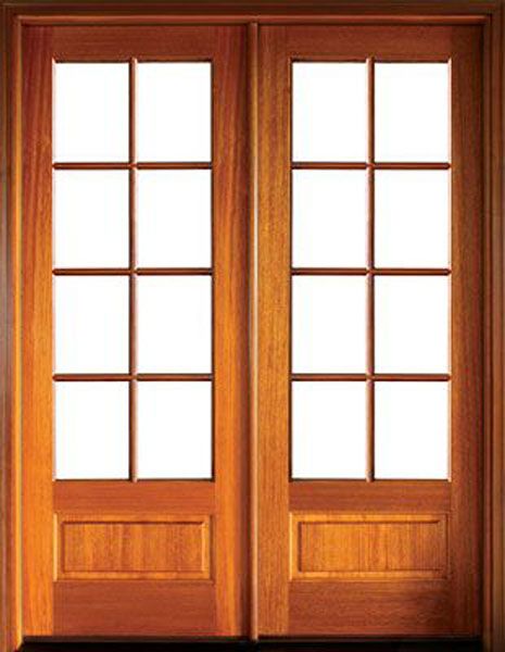 96" Mahogany Alexandria TDL 8 Lite Double Door