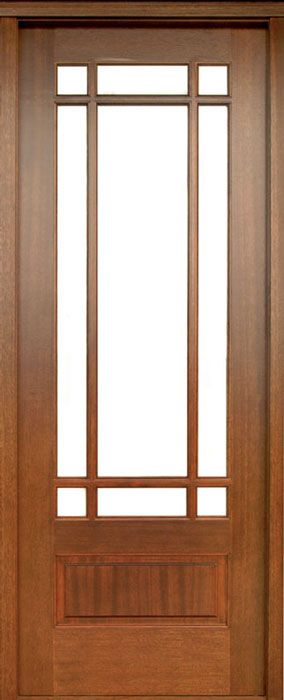 96" Mahogany Alexandria TDL 9 Lite Single Door