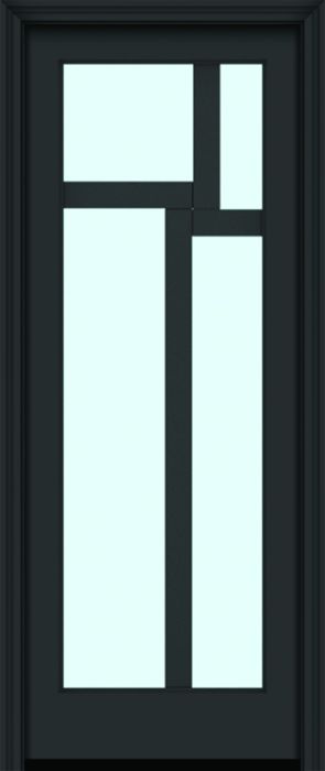Impact 96" Full Lite 4 Lite 3.5" Designer SDL Amsterdam Nova 90 Modern Smooth Fiberglass Single Door