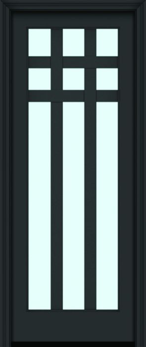 Impact 96" Full Lite 9 Lite 3.5" Designer SDL Arizona Nova 90 Modern Smooth Fiberglass Single Door