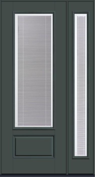 96 Clear Raise/Tilt Smooth 3/4 Lite 1 Panel Fiberglass Single Door,Sidelite , WBD Impact
