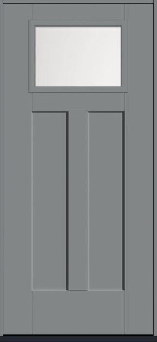 80 Satin Etch Craftsman Top View 2 Panel Shaker Smooth Fiberglass Single Door , WBD Impact