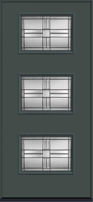 80 Saratoga Modern Pulse Ari 3-Lite Smooth Fiberglass Single Door , WBD Impact