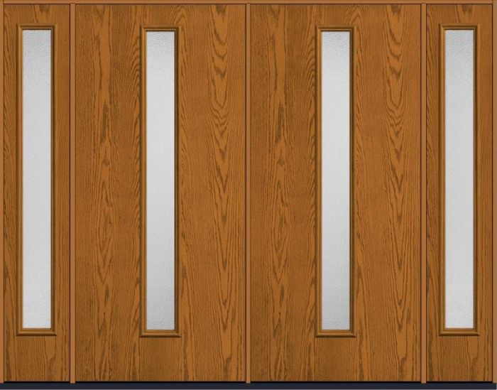 80 Granite Modern Pulse Linea Centered Smooth Fiberglass Double Door,Sidelites , WBD Impact