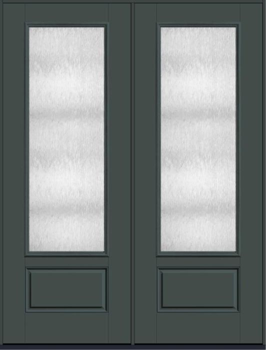 96 Chord 3/4 Lite 1 Panel Smooth Fiberglass Double Doors , WBD Impact