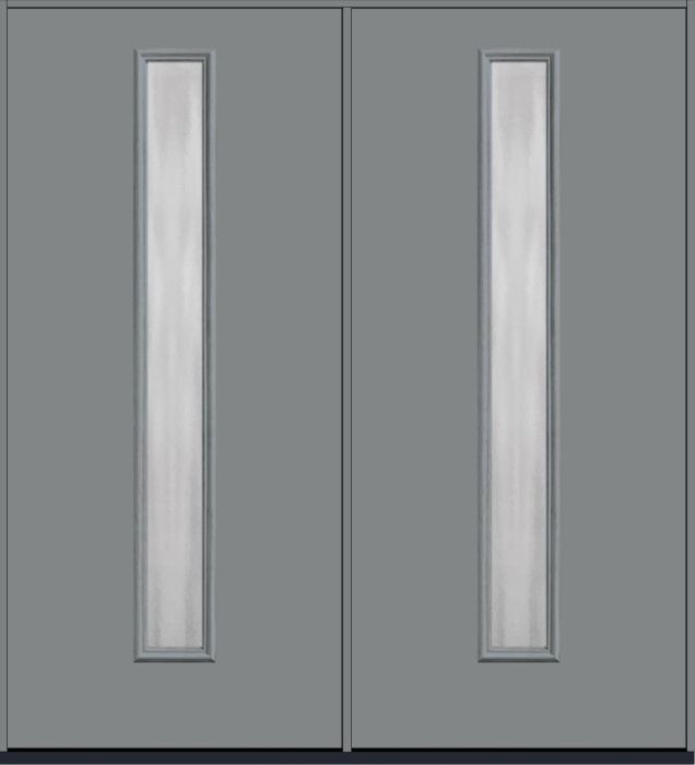 80 Rainglass Modern Pulse Linea Centered Smooth Fiberglass Double Doors , WBD Impact