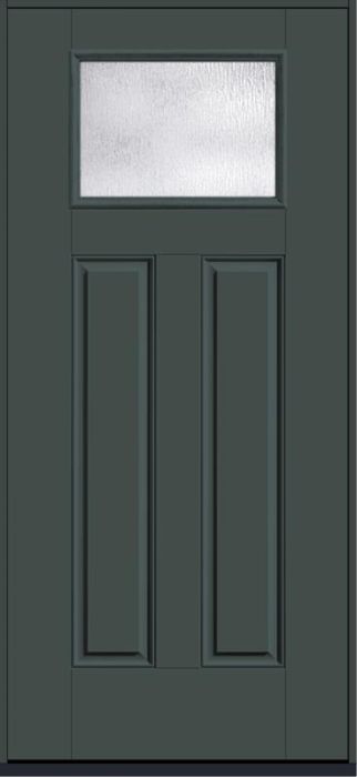 80 Rainglass Craftsman Top View 2 Panel Smooth Fiberglass Single Door , WBD Impact