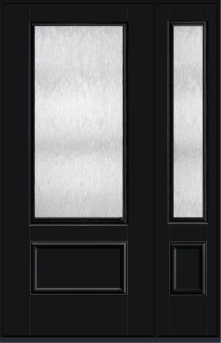 80 Chinchilla 3/4 Lite 1 Panel Smooth Fiberglass Single Door,Sidelite , WBD Impact