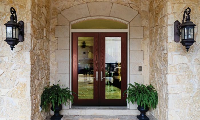 Low-e Full Lite Fiberglass Double Door