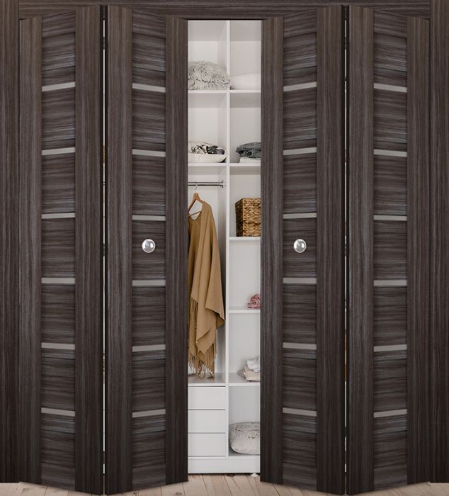 Prefinished Alba Gray Oak Modern Interior Bi-Fold 4 Door