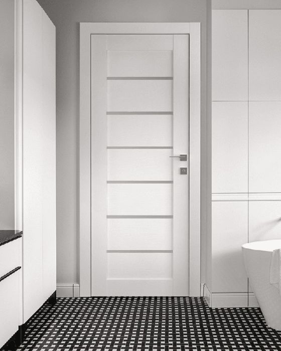 Prefinished Alba Snow White Modern Interior Single Door