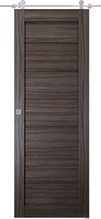 Prefinished Alda Gray Oak Modern Interior Barn Door