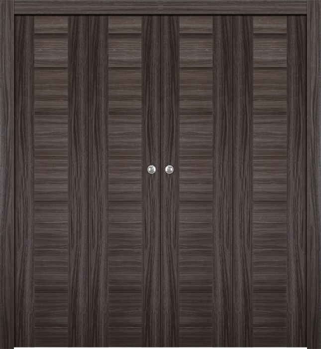 Prefinished Alda Gray Oak Modern Interior Bi-Fold 4 Door