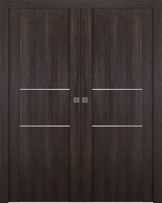 Prefinished Avon 01 2H Veralinga Oak Modern Interior Double Pocket Door