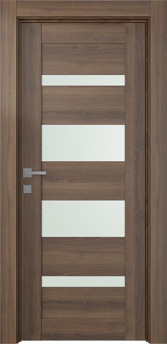 Prefinished Avon 07-01 Vetro Pecan Nutwood Modern Interior Single Door