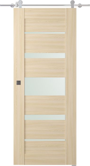Prefinished Avon 07-03 Vetro Loire Ash Modern Interior Barn Door