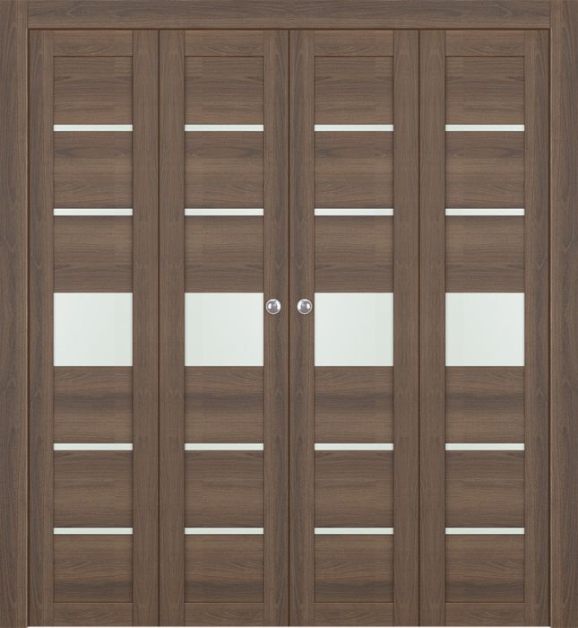 Prefinished Avon 07-06 Vetro Pecan Nutwood Modern Interior Bi-Fold 4 Door