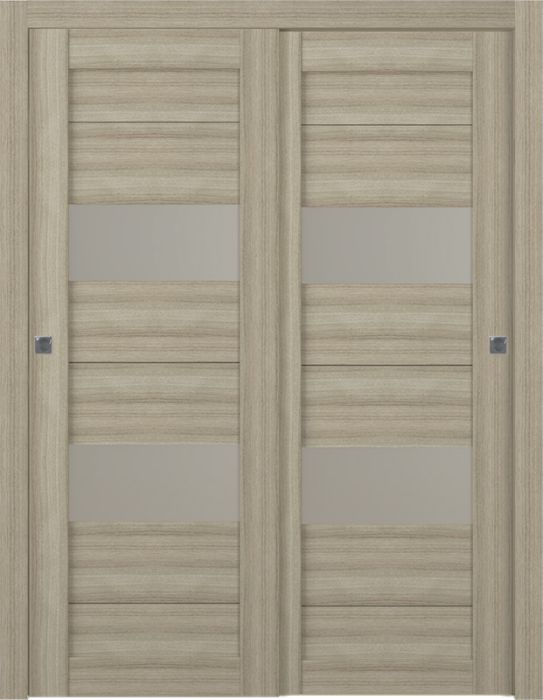Prefinished Berta Vetro Shambor Modern Interior Bypass Door