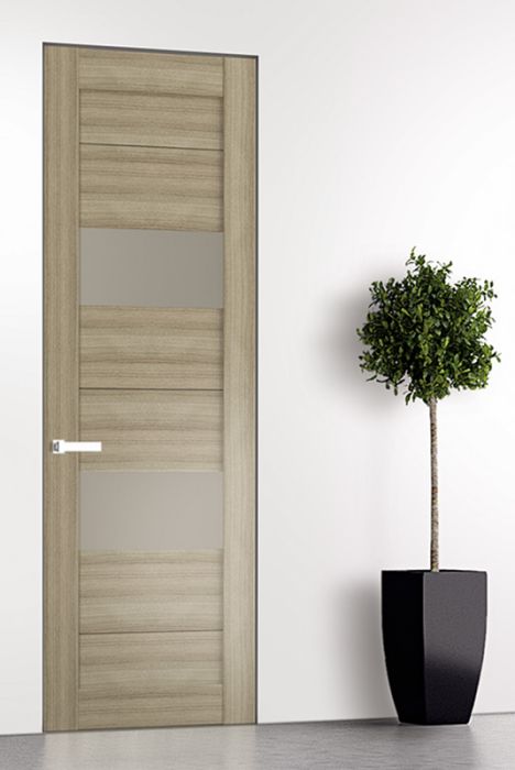 Prefinished Berta Vetro Shambor Modern Interior Single Door with Invisible Frame