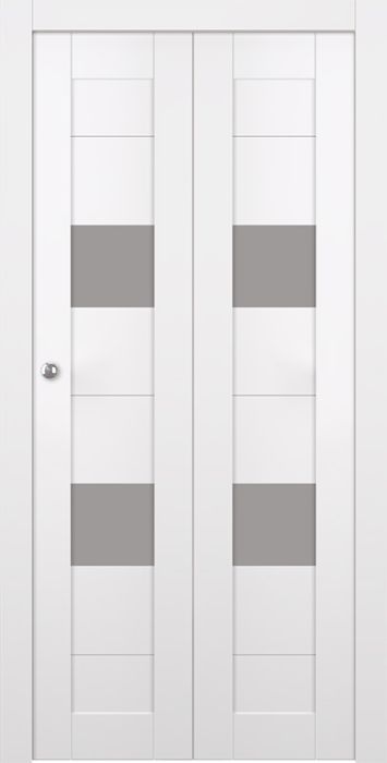 Prefinished Berta Vetro Snow White Modern Interior Bi-Fold 2 Door