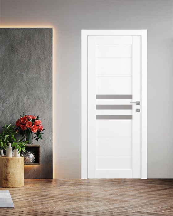 Prefinished Dome Vetro Bianco Noble Modern Interior Single Door