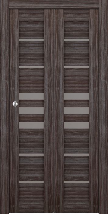Prefinished Dome Vetro Gray Oak Modern Interior Bi-Fold 2 Door