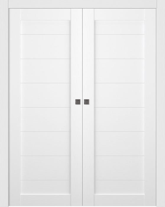 Prefinished Ermi Bianco Noble Modern Interior Double Pocket Door