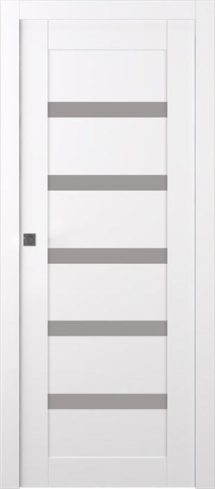 Prefinished Leora Vetro Snow White Modern Interior Single Pocket Door