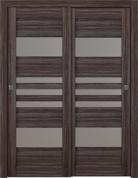 Prefinished Leti Vetro Gray Oak Modern Interior Bypass Door