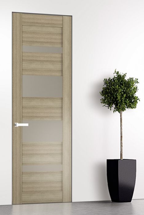 Prefinished Mirella Vetro Shambor Modern Interior Single Door with Invisible Frame