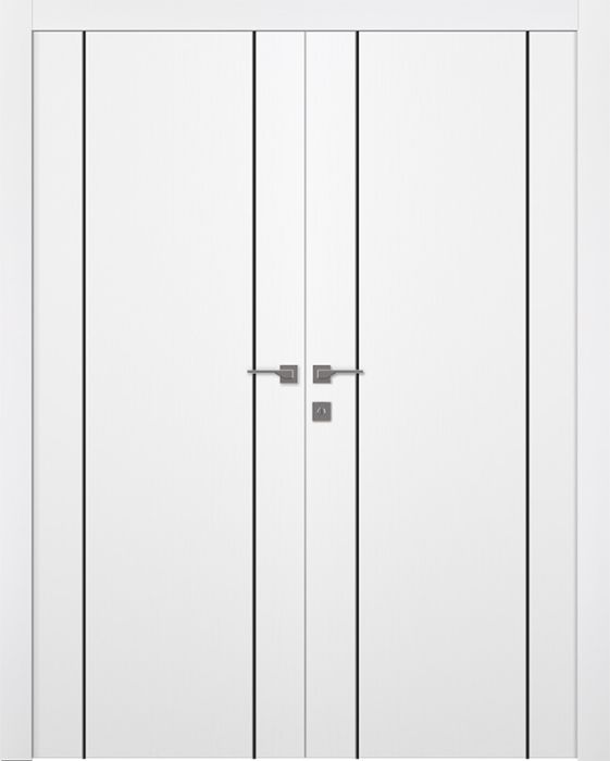 Prefinished Optima 2U Black Snow White Modern Interior Double Door