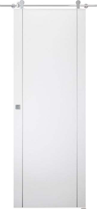 Prefinished Optima 2U Snow White Modern Interior Barn Door