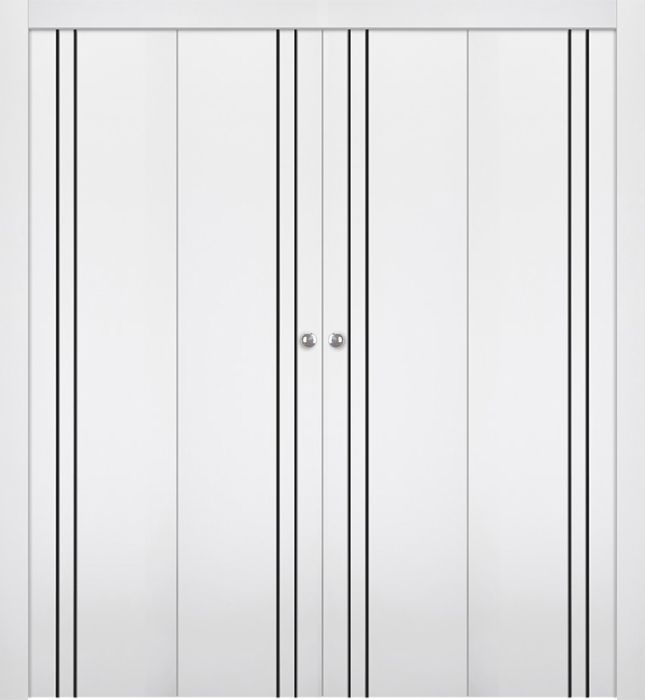 Prefinished Optima 2V Black Snow White Modern Interior Bi-Fold 4 Door