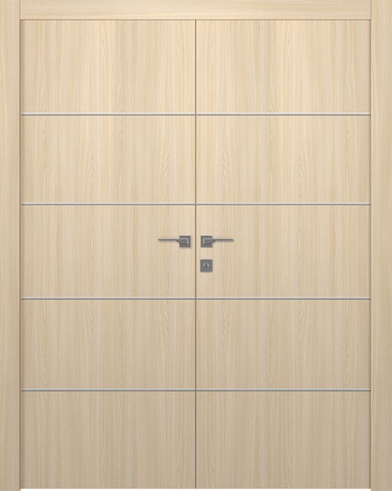 Prefinished Optima 4H Loire Ash Modern Interior Double Door