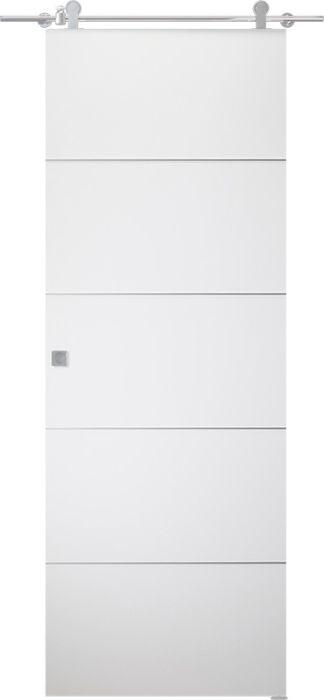 Prefinished Optima 4H Snow White Modern Interior Barn Door