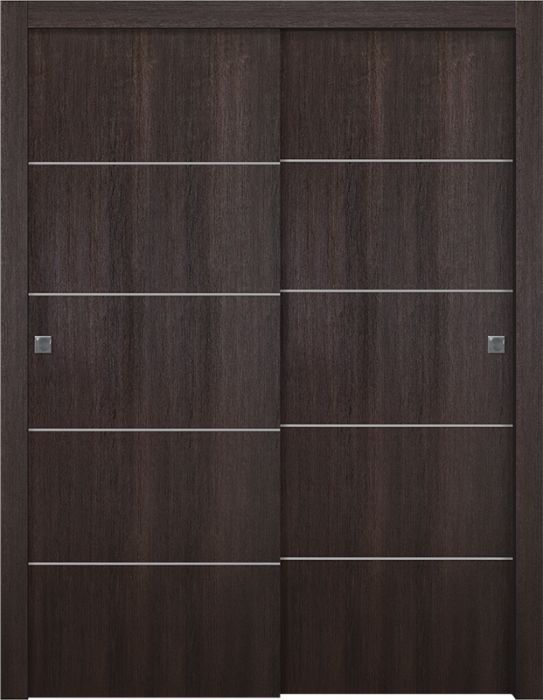 Prefinished Optima 4H Veralinga Oak Modern Interior Bypass Door