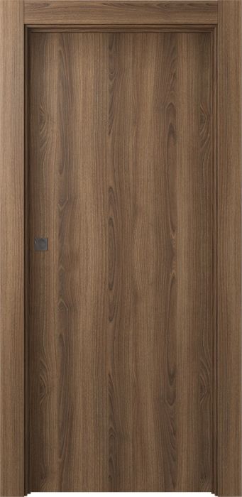 Prefinished Optima Pecan Nutwood Modern Interior Single Pocket Door