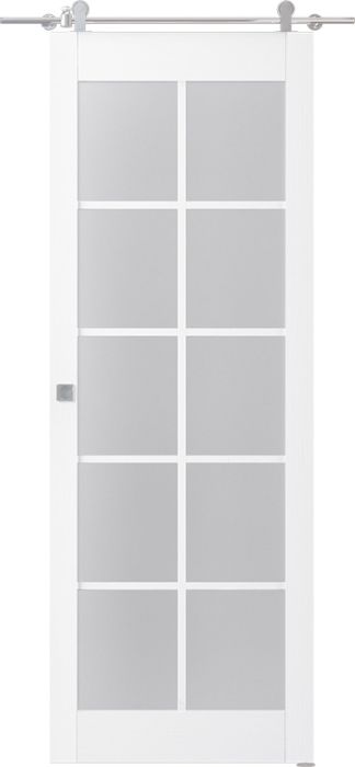 Prefinished Palladio 10 Lite Vetro Bianco Noble Modern Interior Barn Door